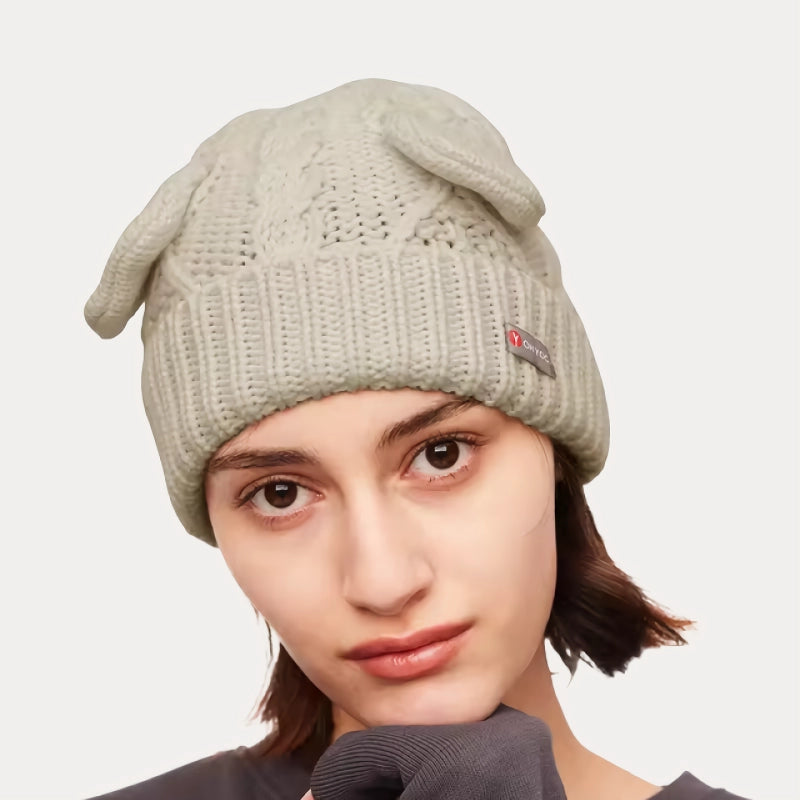 bear ears knitted autumn hat, view 5 - MRSLM