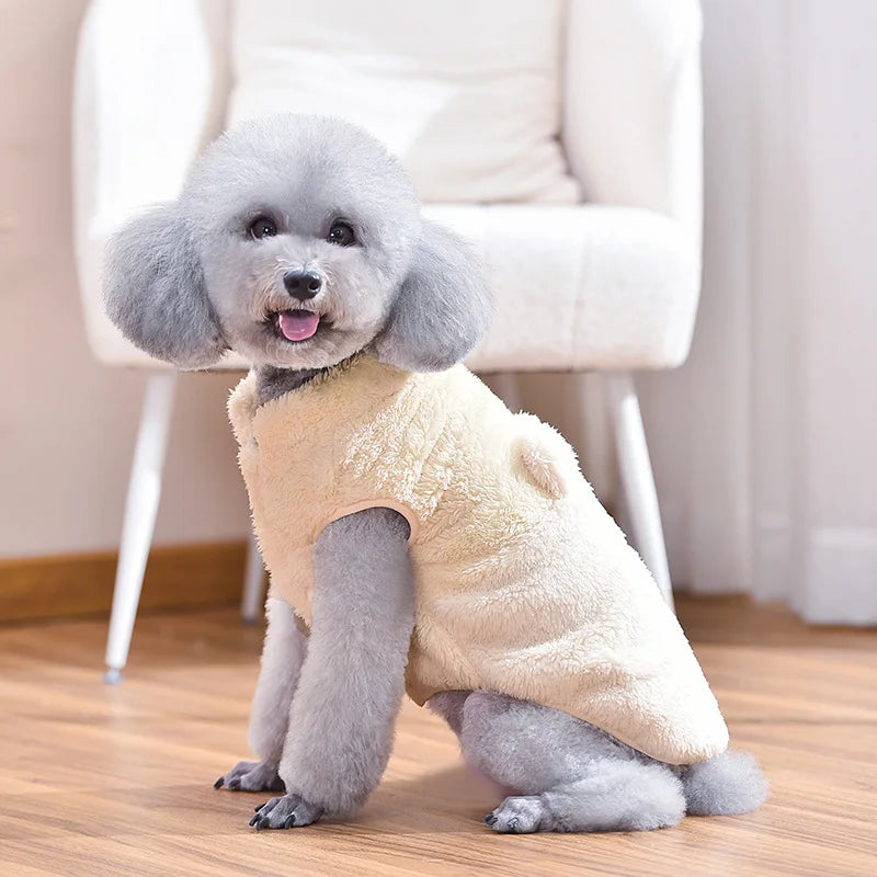cozy fleece bear dog jacket, view 5 - MRSLM