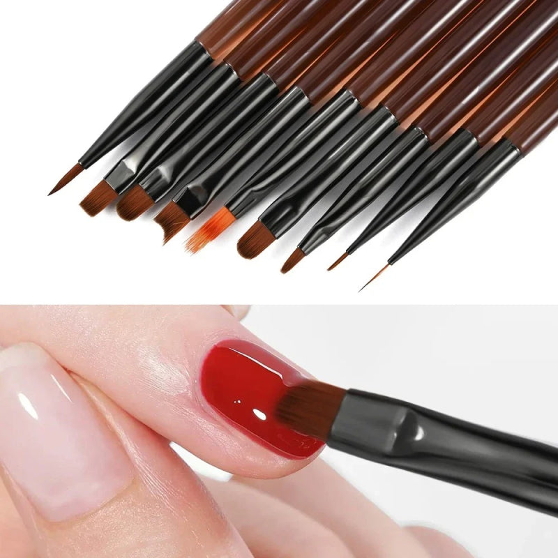 9-piece UV gel nail art brush set, view 7 - MRSLM