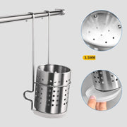 stainless steel kitchen wall rack with hooks, view 5 - MRSLM