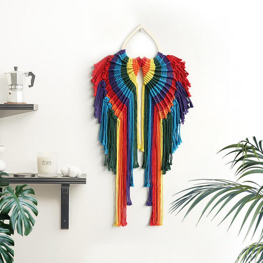 colorful angel wings bohemian tapestry - MRSLM