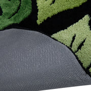 round green monstera leaf plush rug, view 6 - MRSLM