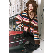y2k retro striped v-neck sweater, view 5 - MRSLM
