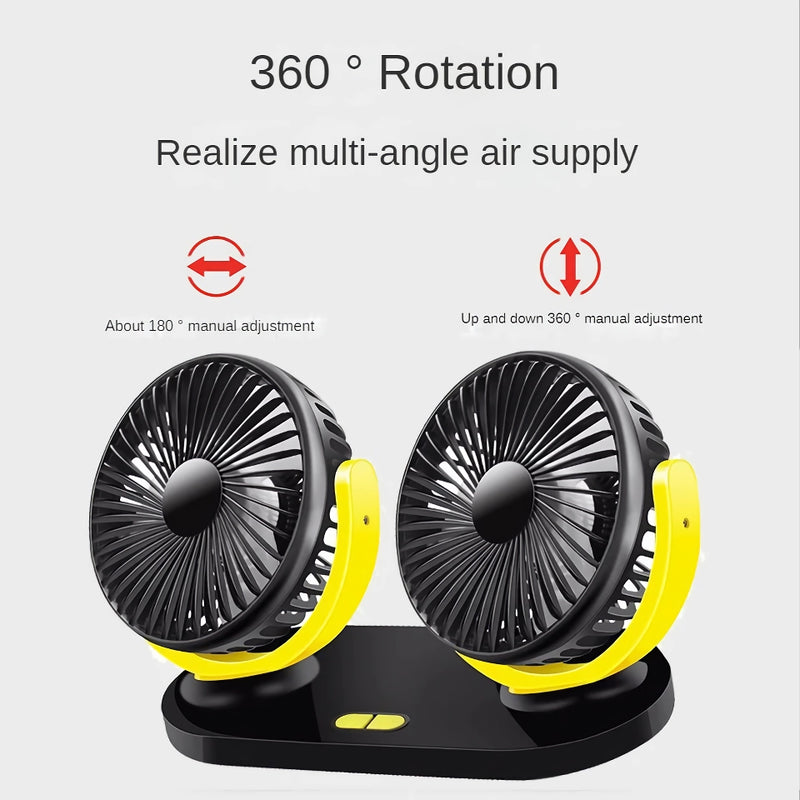 12/24V dual-head car fan, view 5 - MRSLM