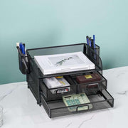 Mesh desk organizer with 3 drawers - MRSLM