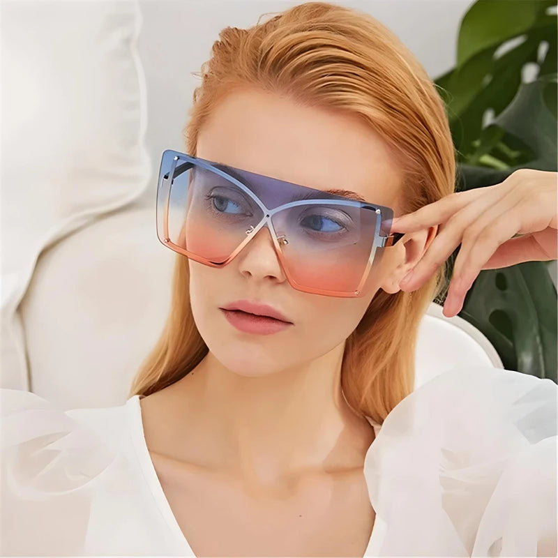 oversized flat top sunglasses, view 13 - MRSLM