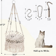 boho hanging cat bed, view 7 - MRSLM
