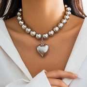 acrylic heart pendant choker necklace, view 4 - MRSLM