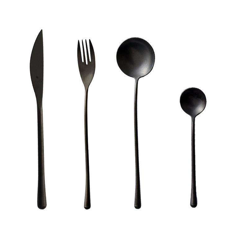 japanese retro black cutlery set, view 2 - MRSLM