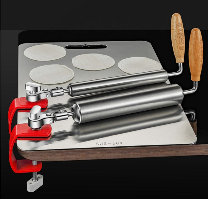 304 Stainless Steel Fixed Roller Type Rolling Pin Household Roller Face Stick