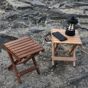 portable folding beech wood stool, view 4 - MRSLM