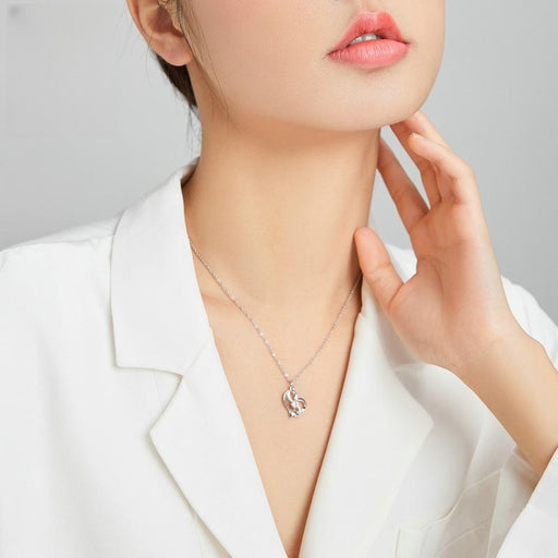 heart-shaped zircon S925 silver necklace - MRSLM
