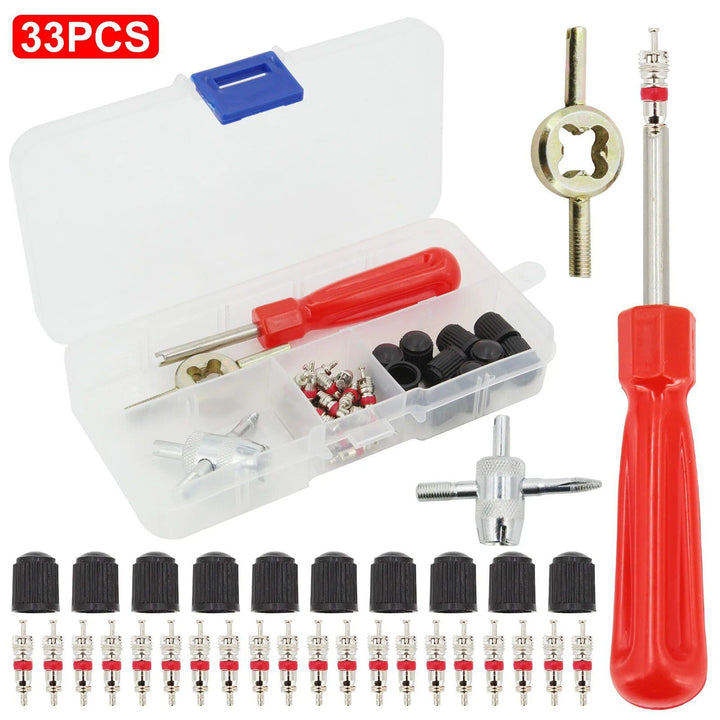 33-Piece Car Tyre Valve Repair & Installation Kit