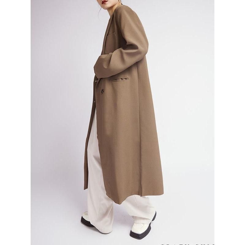 coffee trench coat for women, view 4 - MRSLM