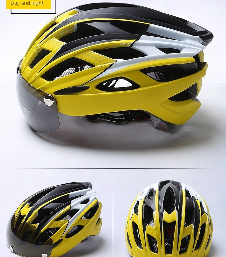 bicycle helmet with integrated goggles, view 6 - MRSLM