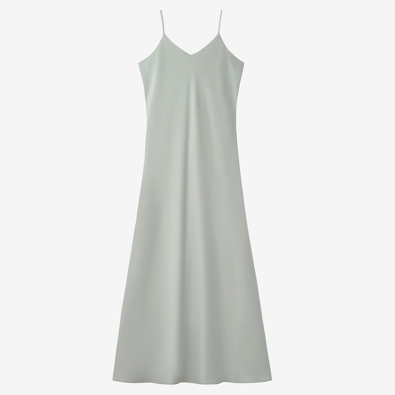 Ribbing wrap top and satin maxi dress set, view 6 - MRSLM