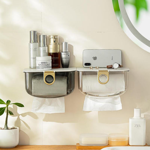 wall-mounted tissue box and storage dispenser - MRSLM