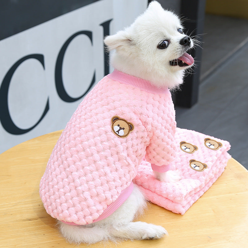soft fleece dog and cat coat, view 8 - MRSLM