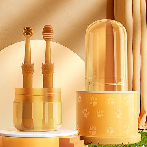 Pet silicone toothbrush and toothpaste set - MRSLM