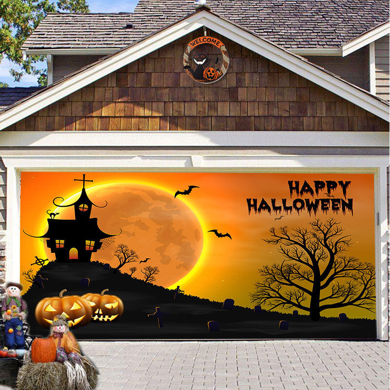 Halloween garage door backdrop hanging cloth, view 25 - MRSLM
