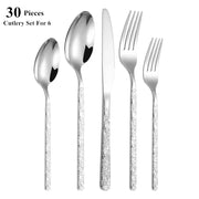 30-piece golden cutlery set, view 3 - MRSLM