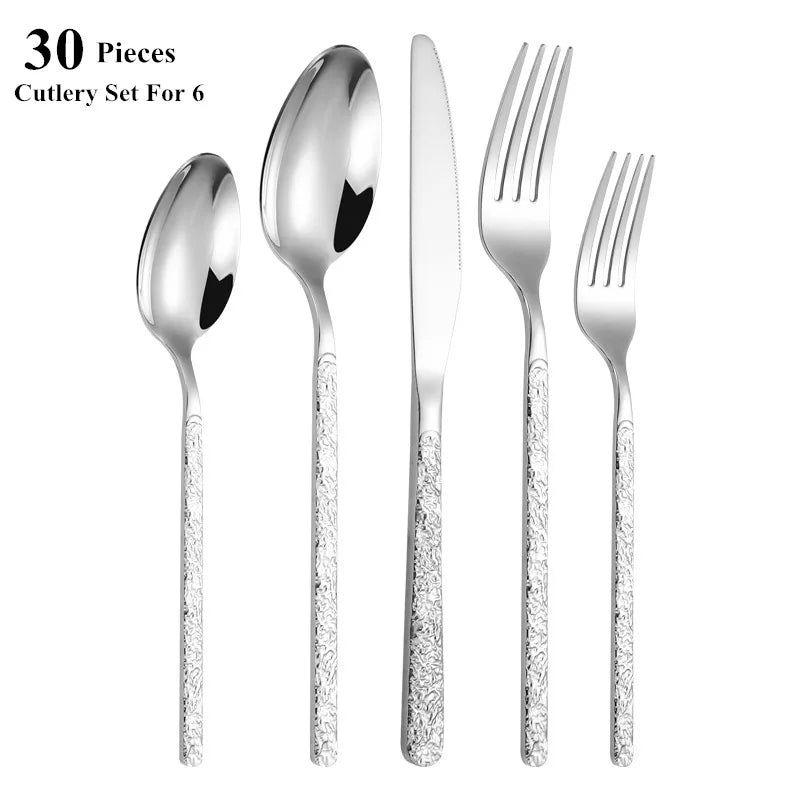 30-piece golden cutlery set, view 3 - MRSLM