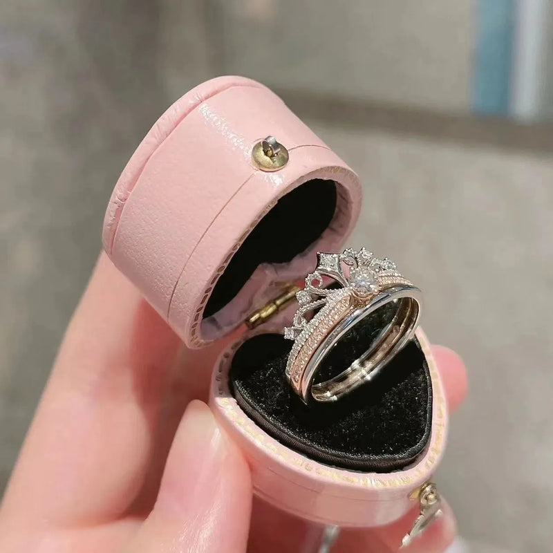 moissanite stacked crown ring, view 5 - MRSLM