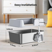 stainless steel cat litter box, view 7 - MRSLM