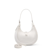 Women's half moon leather shoulder bag, view 3 - MRSLM