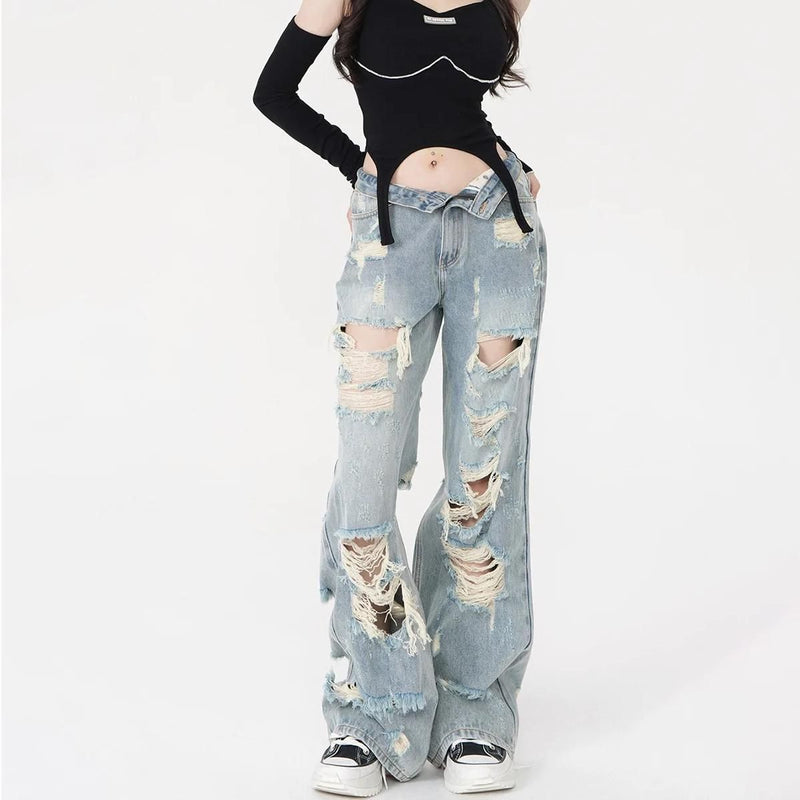 light blue high-waist straight jeans, view 3 - MRSLM