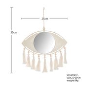 boho macrame eye mirror wall decor, view 7 - MRSLM