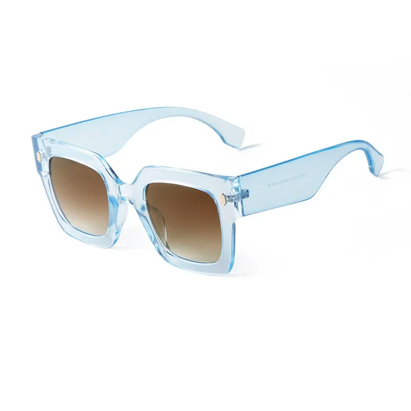 retro square frame cat eye sunglasses, view 3 - MRSLM
