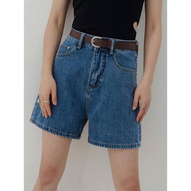 High waist denim shorts, view 6 - MRSLM
