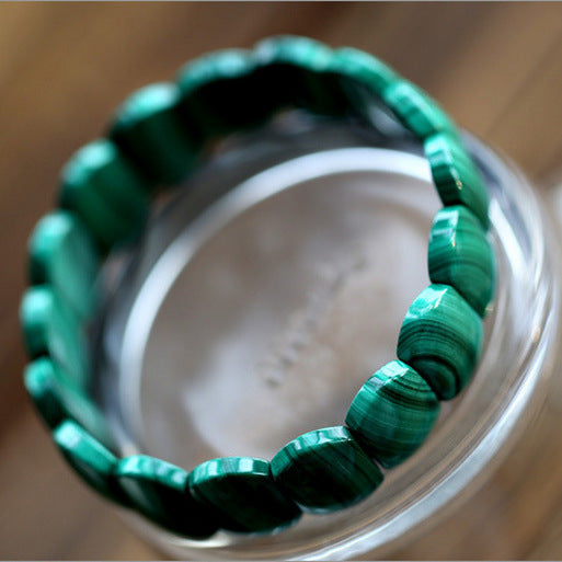 Natural Non-optimized Malachite Hand Row For Women