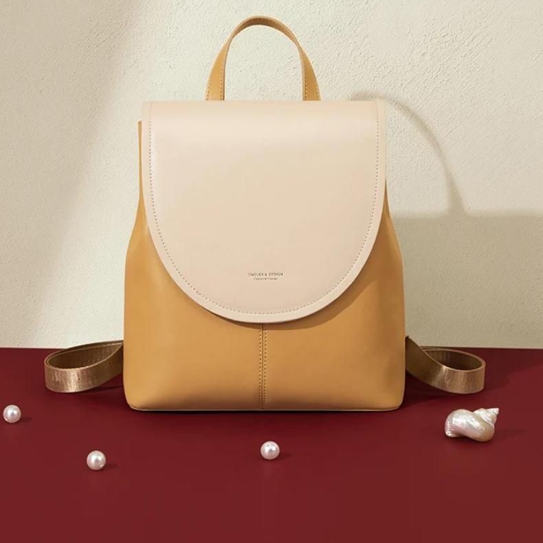 retro leather backpack, view 3 - MRSLM