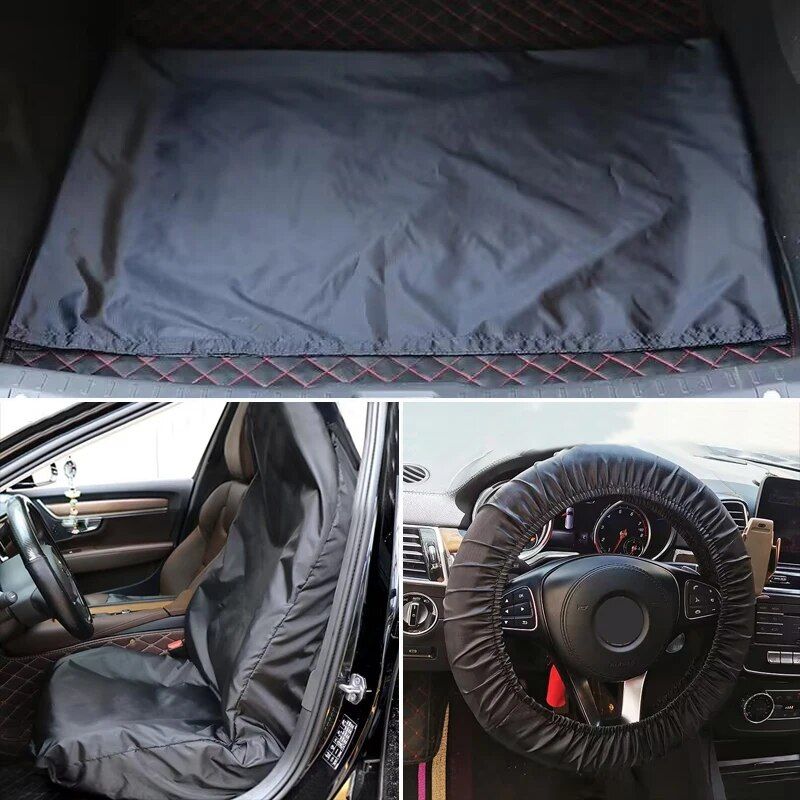 Universal Waterproof Car Seat & Steering Wheel Cover with Boot Mat