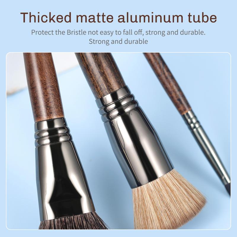 3-piece makeup brush set with bag, view 4 - MRSLM