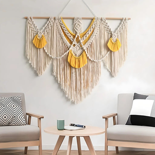yellow large macrame wall hanging - MRSLM