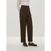 women's high-waisted wool straight pants, view 5 - MRSLM