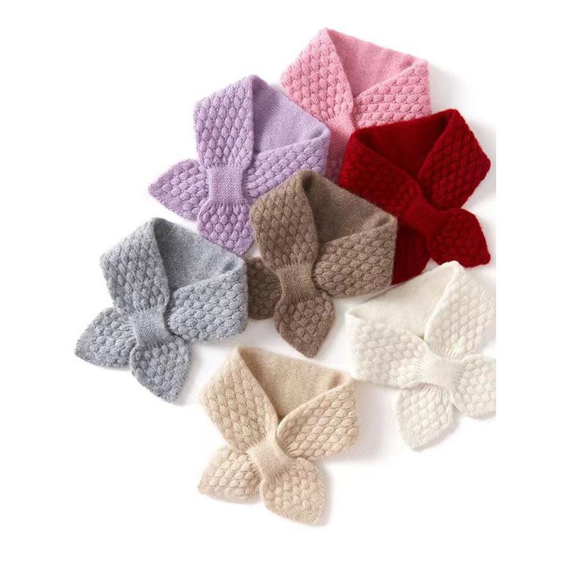 Cashmere moss stitch bowknot scarf, view 12 - MRSLM