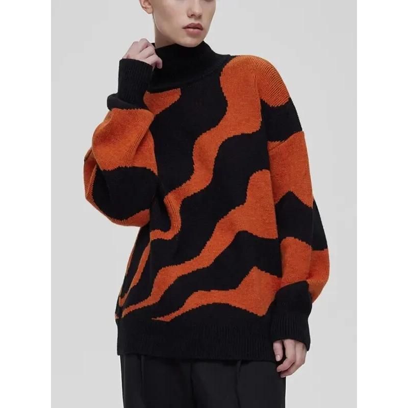 turtleneck stripe oversized sweater, view 5 - MRSLM