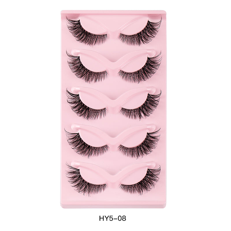 5 pair 3D cat eye fox eye lashes, view 9 - MRSLM