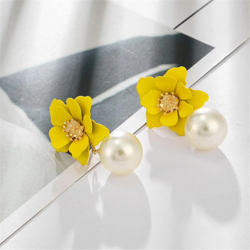 flower drop earrings, view 5 - MRSLM