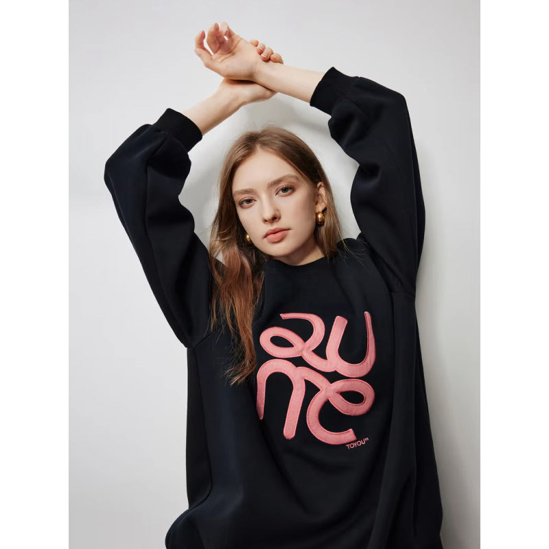 embroidered pullover sweatshirt, view 2 - MRSLM