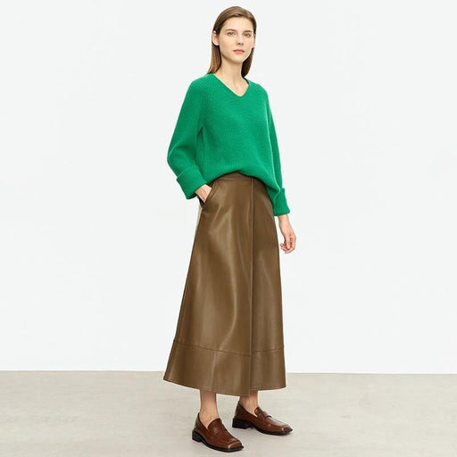 Ankle-length A-line midi skirt, view 3 - MRSLM