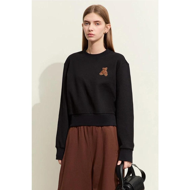 women's bear applique pullover hoodie, view 17 - MRSLM