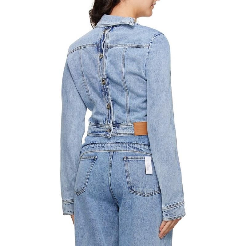 chic patchwork denim jacket, view 4 - MRSLM