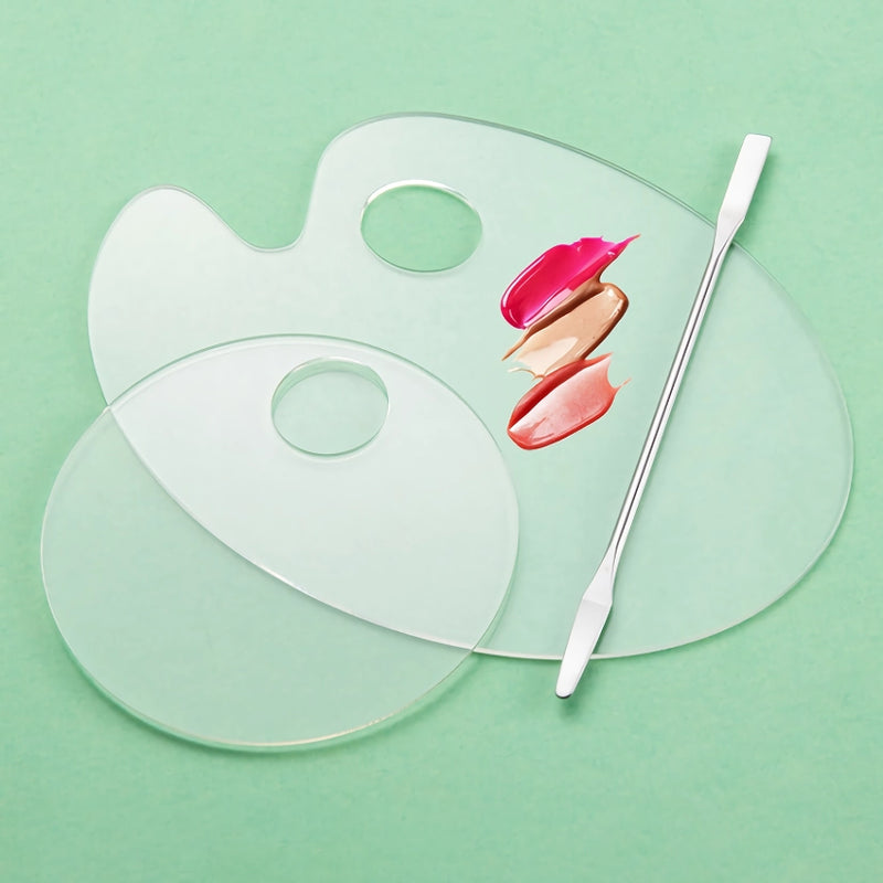 acrylic transparent makeup palette with spatula, view 7 - MRSLM