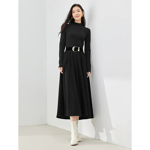 women's black corduroy dress, view 2 - MRSLM