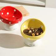 mushroom-shaped ceramic pet bowl, view 6 - MRSLM
